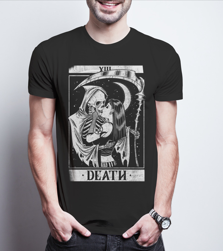 Blackcraft Vintage Death Grim Reaper Tarot XIII Kiss T-Shirt