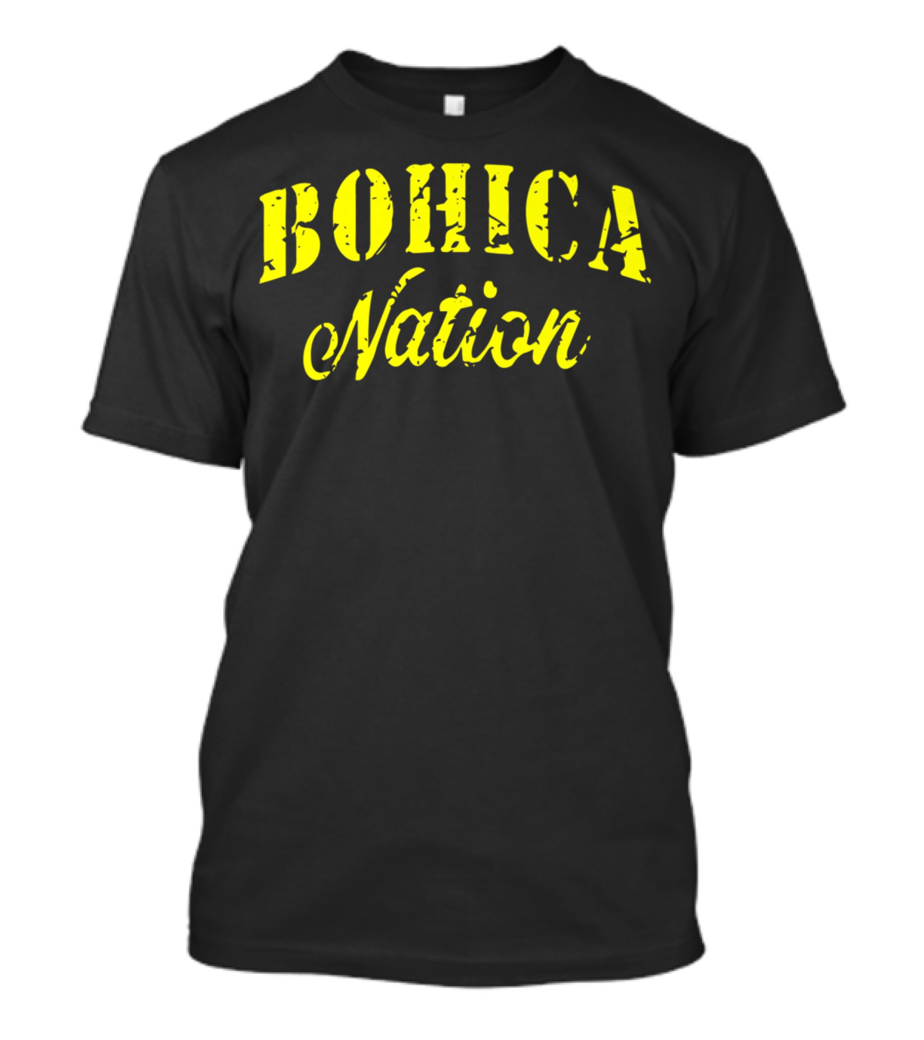BOHICA Nation Military Style Stencil Font Vintage Distressed Look T-Shirt