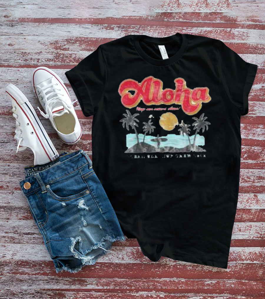 Aloha Hawaii Retro Vintage Beach Palms Sunset T-Shirt