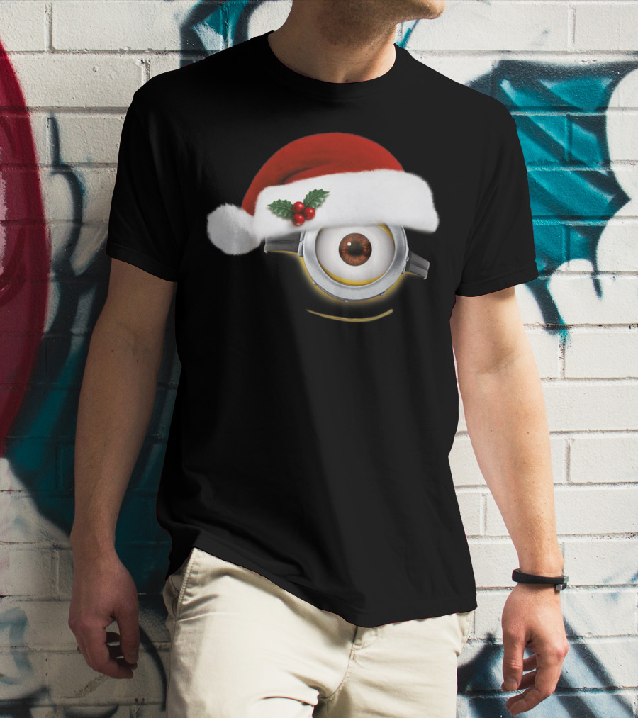 Despicable Me Minions Christmas Santa Hat Holiday T-Shirt