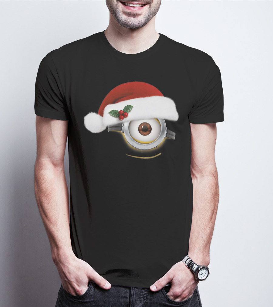 Despicable Me Minions Christmas Santa Hat Holiday T-Shirt