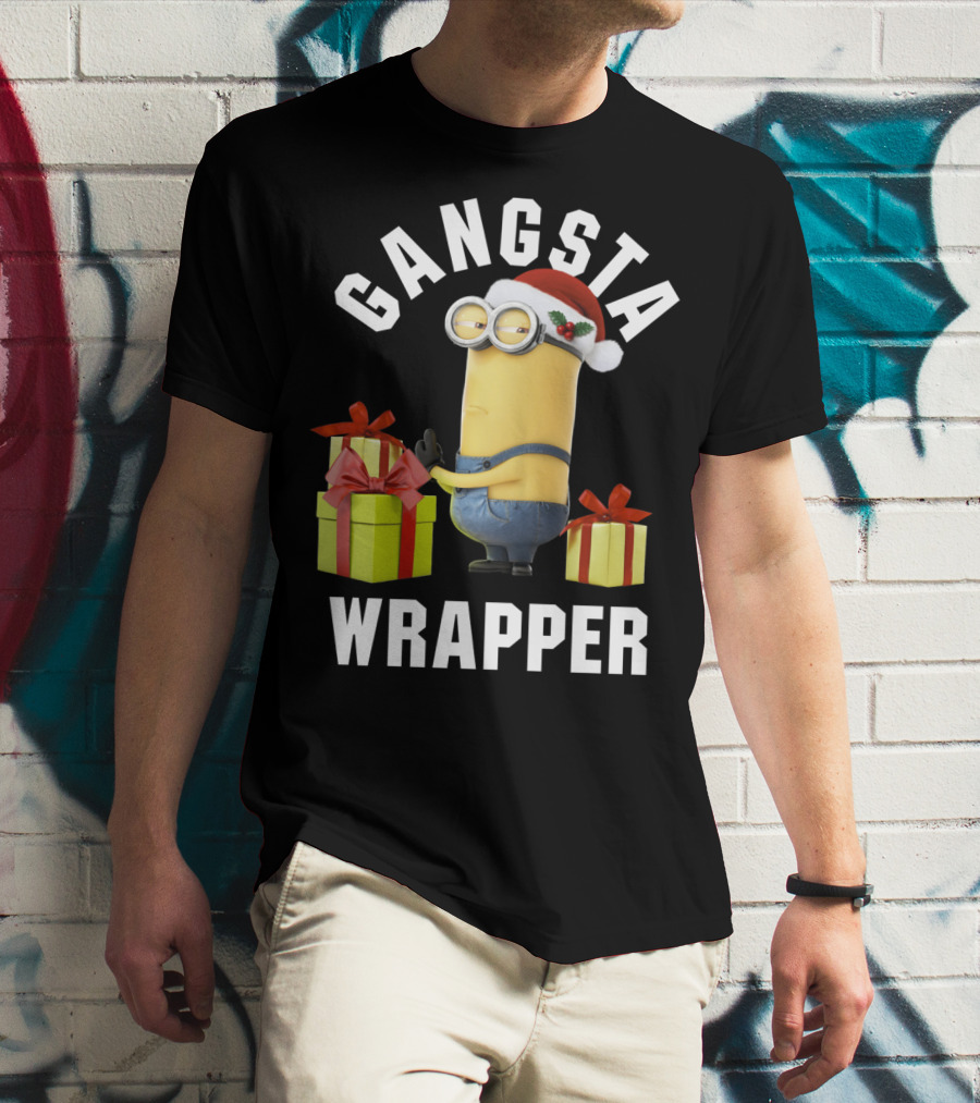 Despicable Me Minions Gangsta Wrapper Santa Holiday T-Shirt