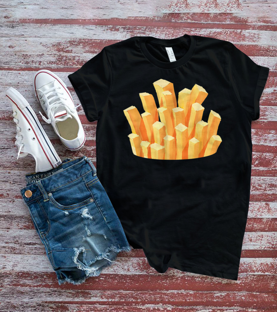 French Fries Costume Halloween Easy Cosplay Iconic Food T-Shirt