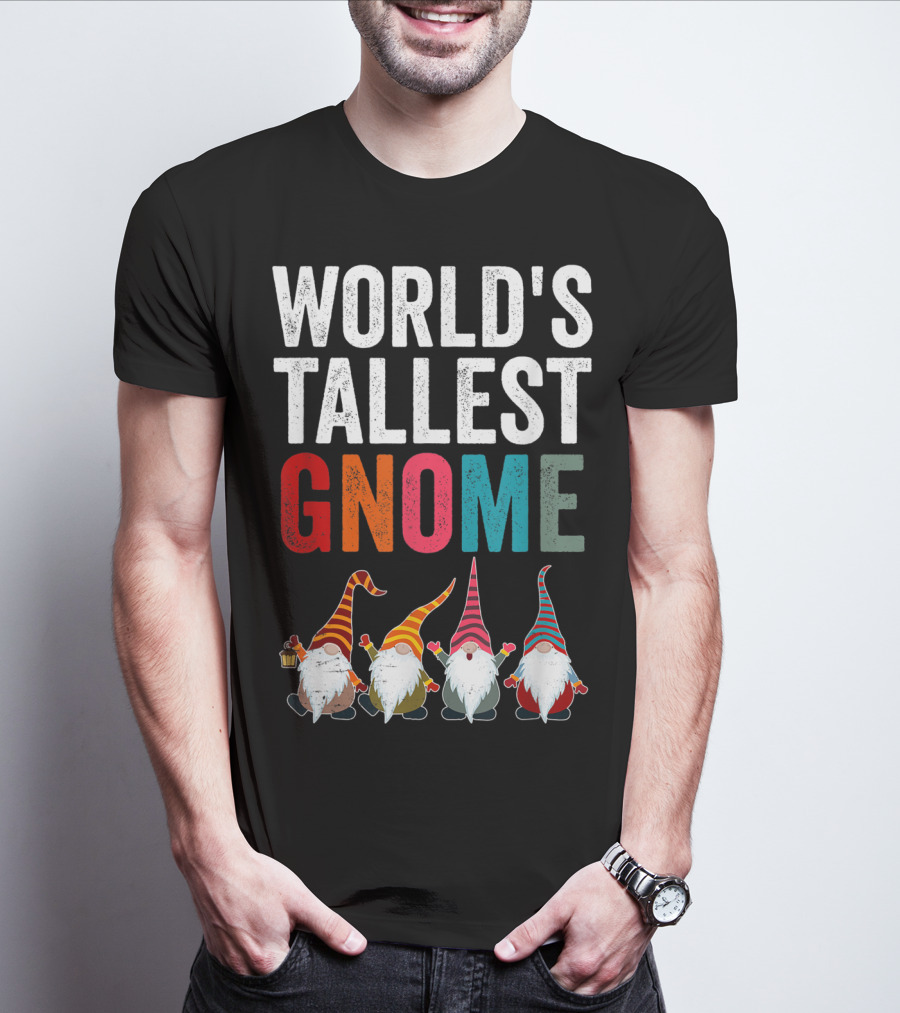 World's Tallest Gnome Christmas Lovers Funny Gnomes T-Shirt