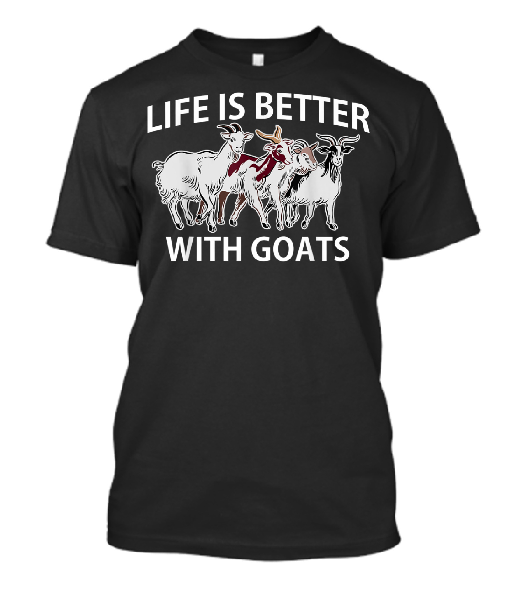 Life Is Better With Goats Vintage Themed T-Shirt