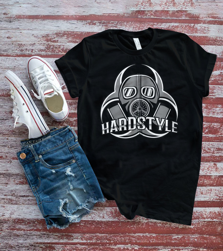 Hardstyle Gas Mask Emblem Edm Plur Kandi Kid Rave Zip T-Shirt