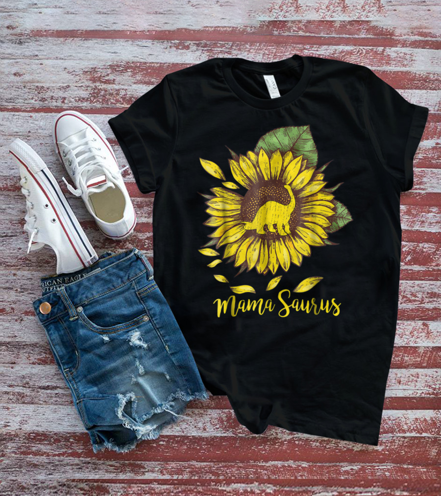 Mamasaurus Dinosaur Sunflower T-Shirt