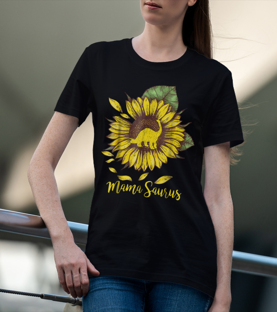 Mamasaurus Dinosaur Sunflower T-Shirt