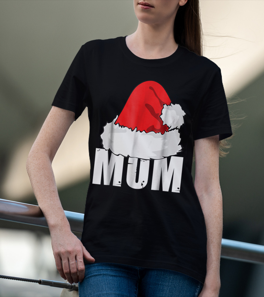 Mum Christmas Santa Hat Family Matching T-Shirt