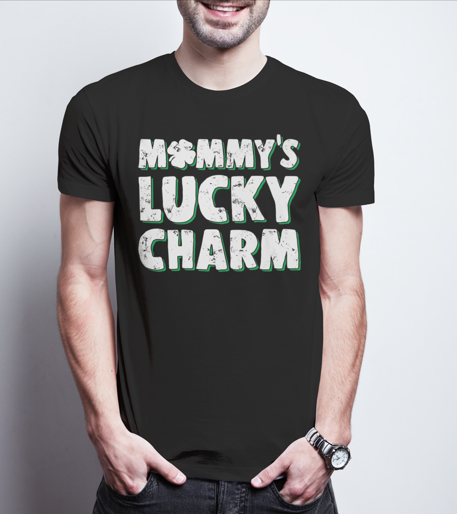 Mommy's Lucky Charm St Patrick's Day Clover T-Shirt