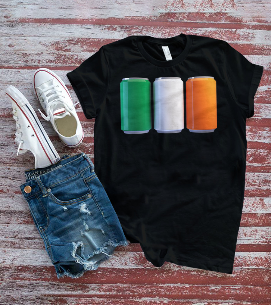 Irish Flag Beer Cans St Patrick's Day Ireland T-Shirt