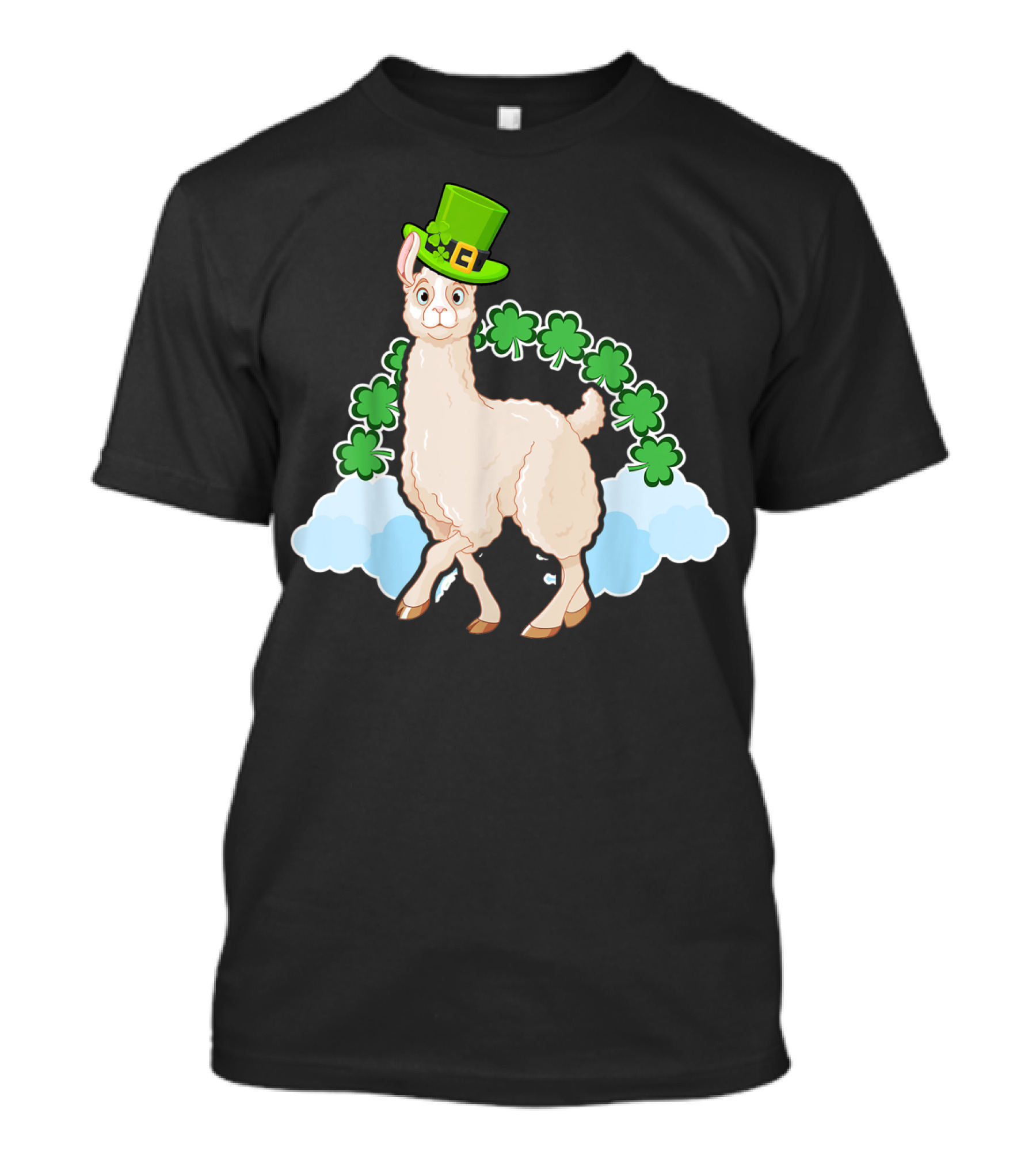 Llama St Patricks Day Rainbow Shamrocks Leprechaun Hat T-Shirt
