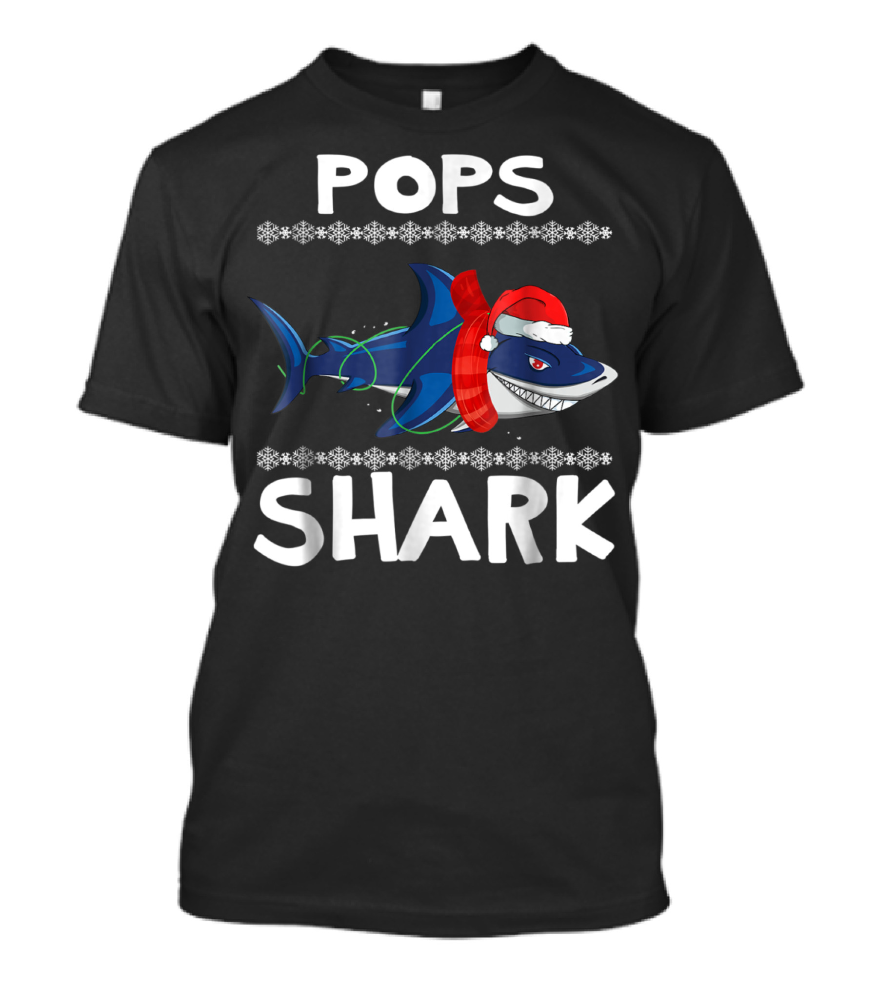 Pops Shark Christmas Family Sweater Holiday T-Shirt