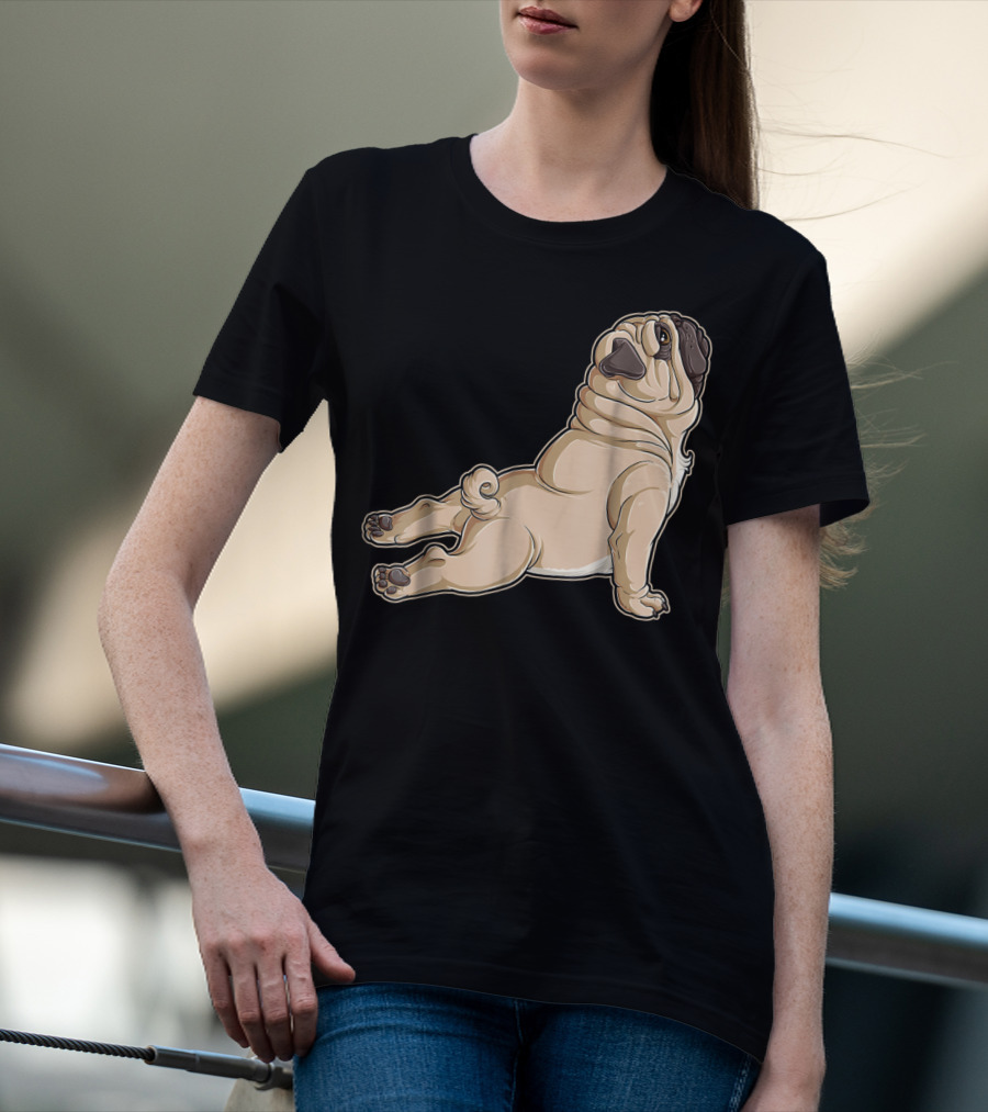 Pug Yoga Pose For Dog Lovers Puppy Funny T-Shirt
