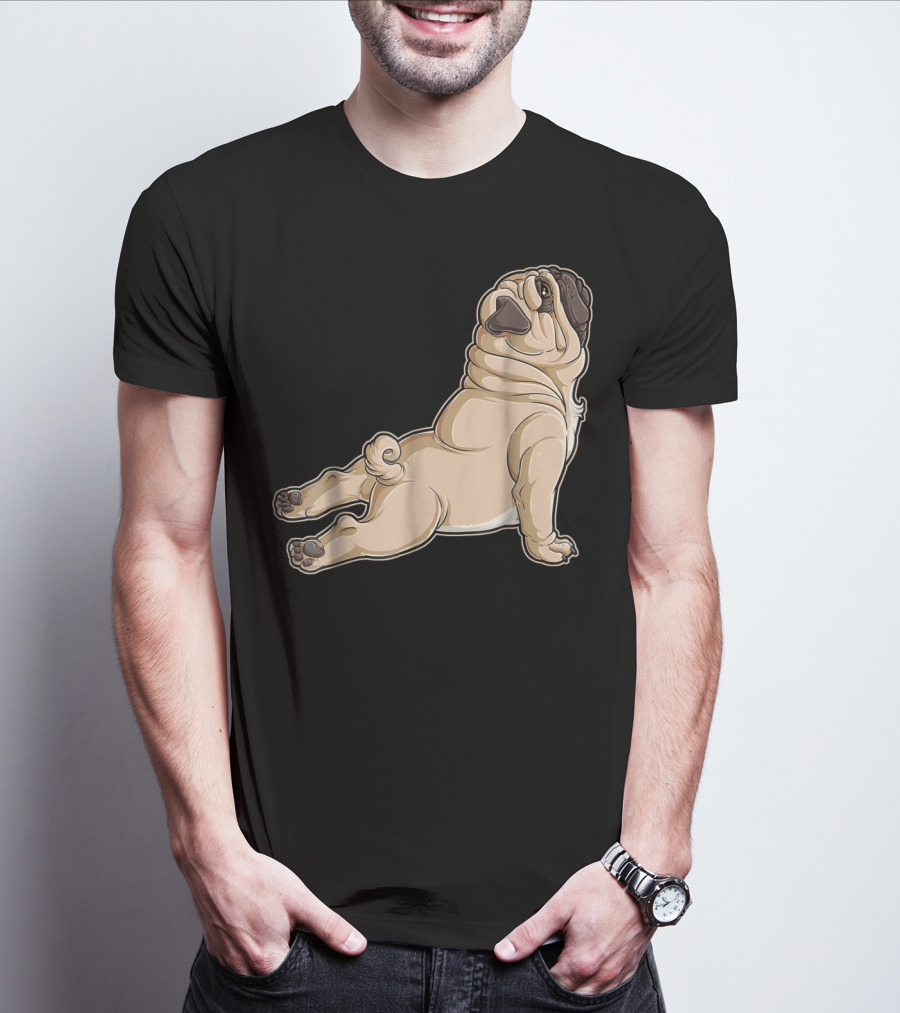 Pug Yoga Pose For Dog Lovers Puppy Funny T-Shirt
