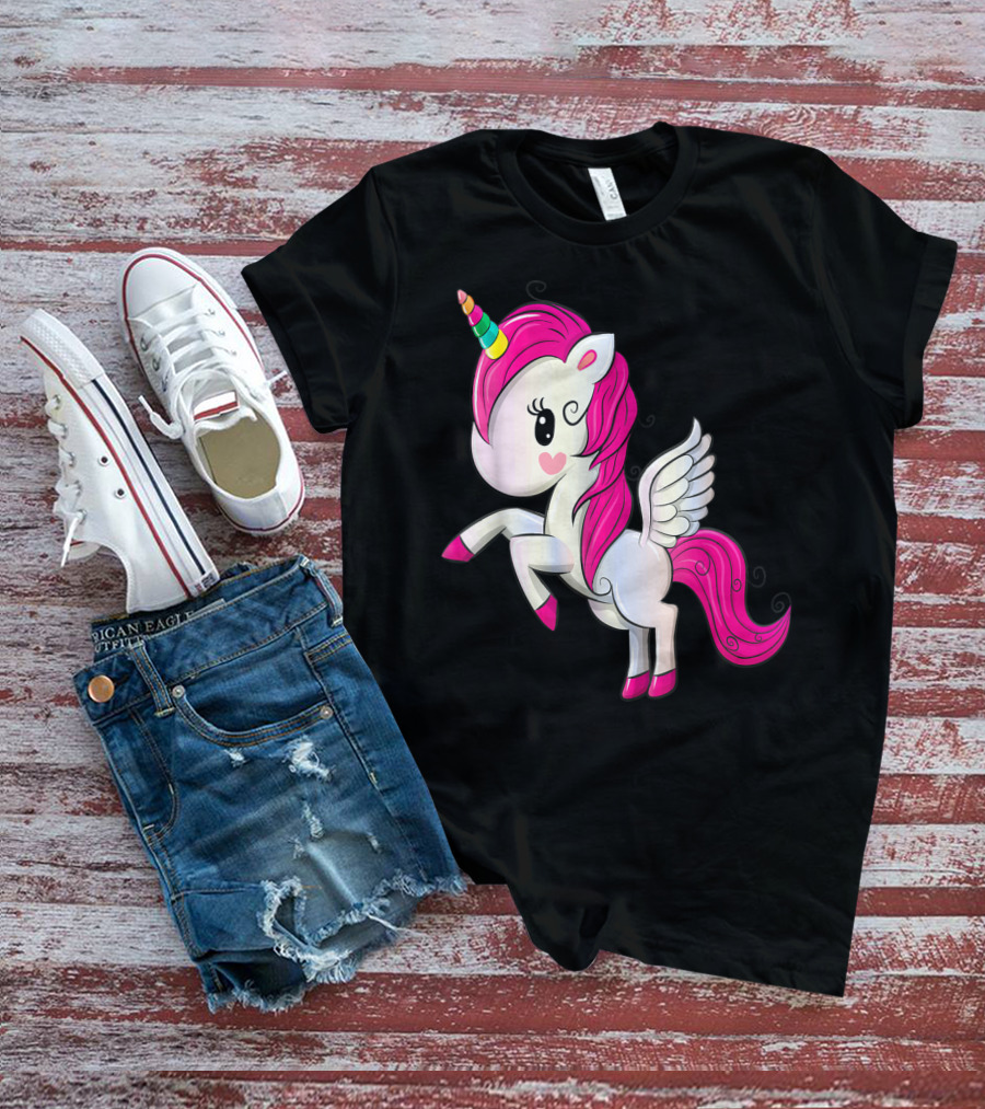 Rainbow Unicorn Birthday Girl Birthday T-Shirt