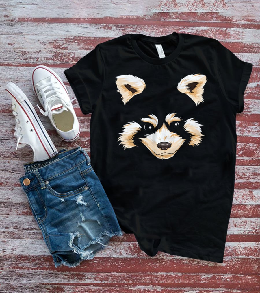 Red Panda Face Funny Pandas Halloween Costume T-Shirt