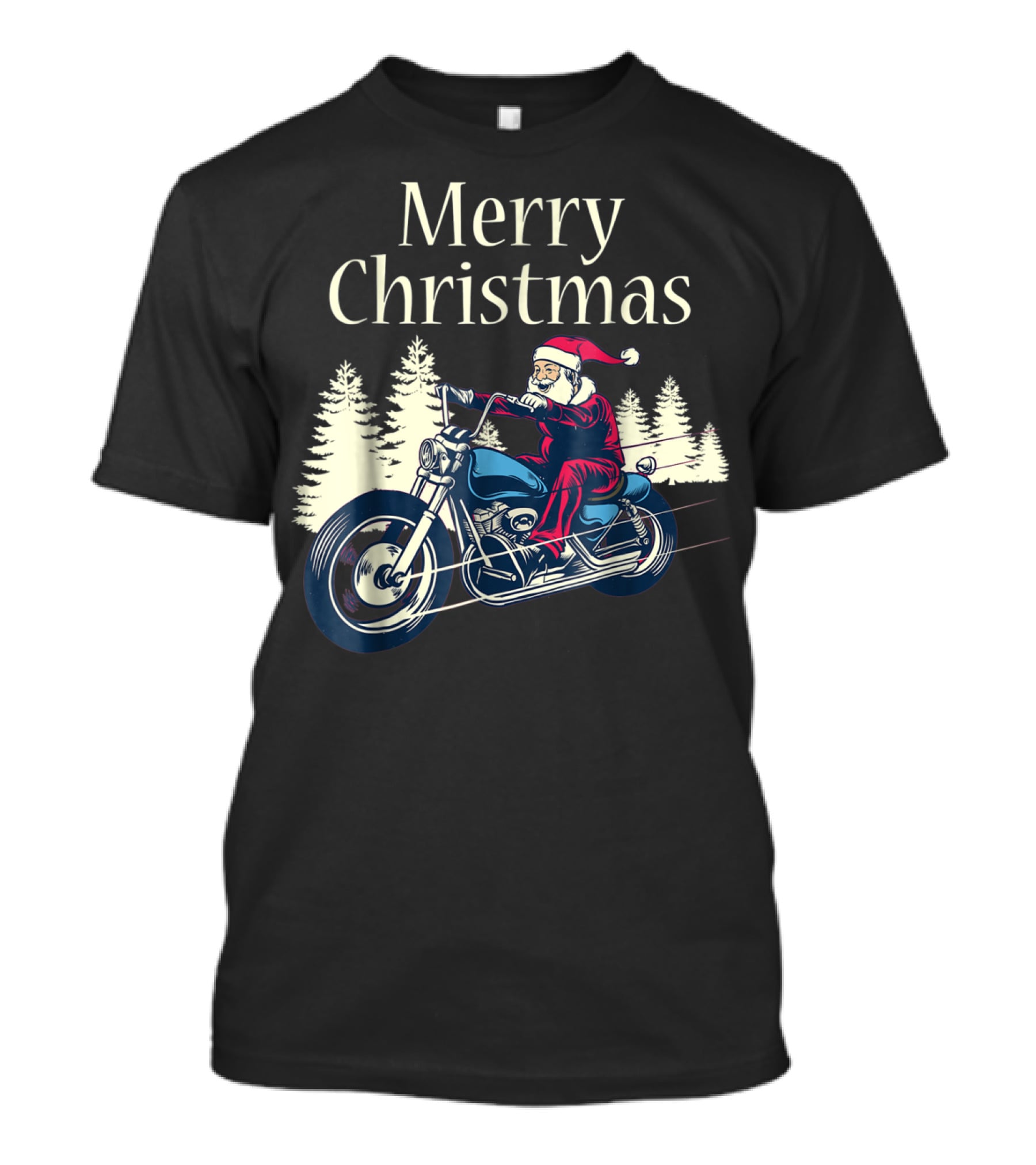 Merry Christmas Santa Claus Riding Motorcycle T-Shirt