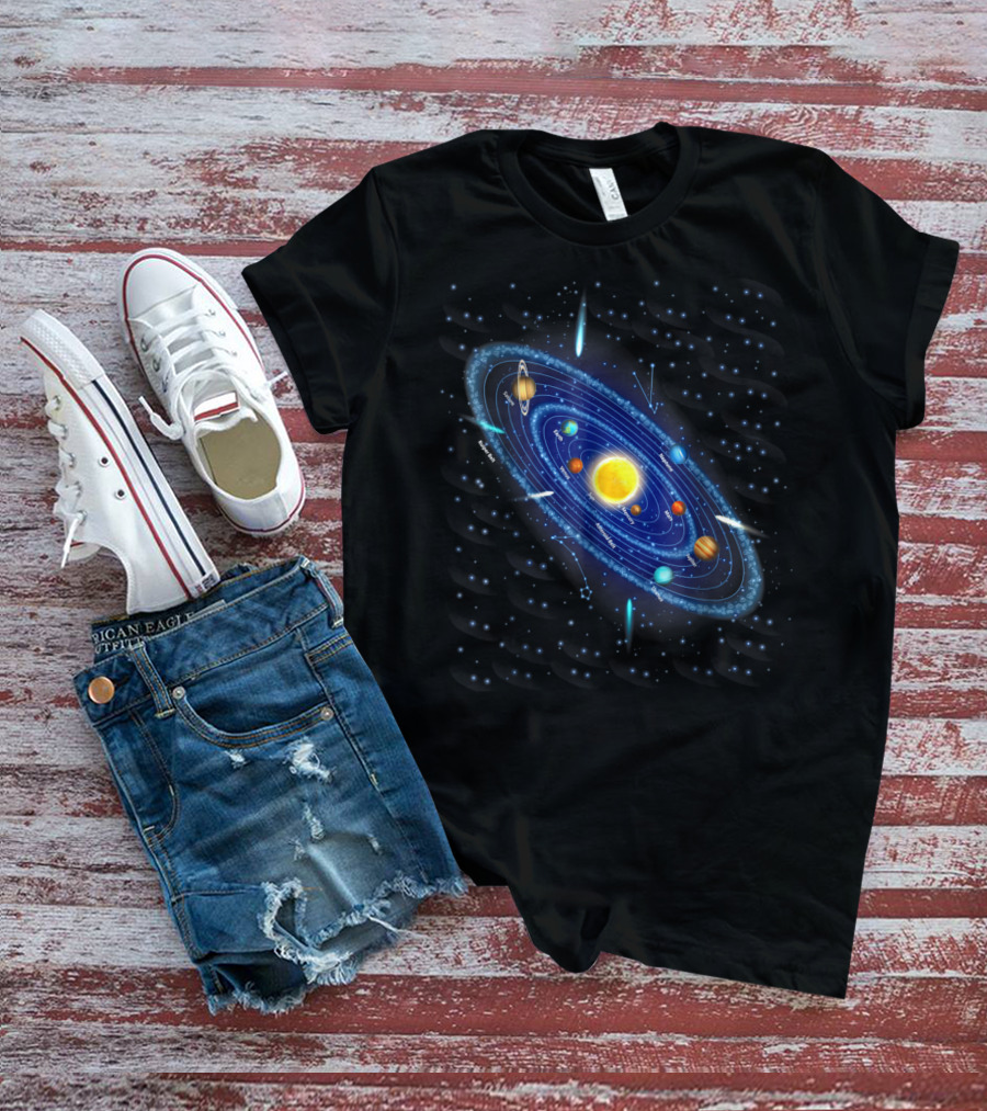 Solar System Awesome For Space Geeks Astronomy Planets Stars Orbits T-Shirt