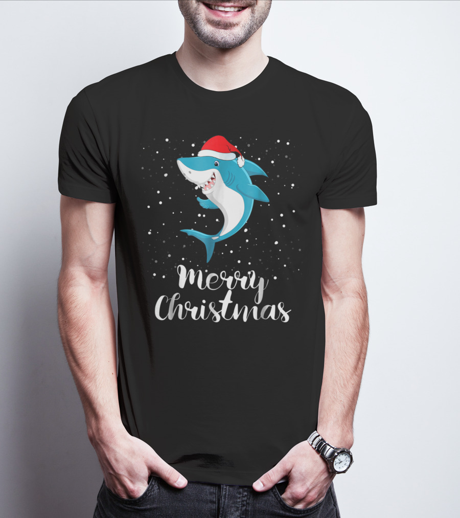Merry Christmas Shark Funny Christmas Matching Family Group T-Shirt