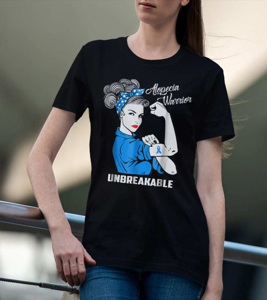 Alopecia Warrior Unbreakable Ribbon Rosie T-Shirt