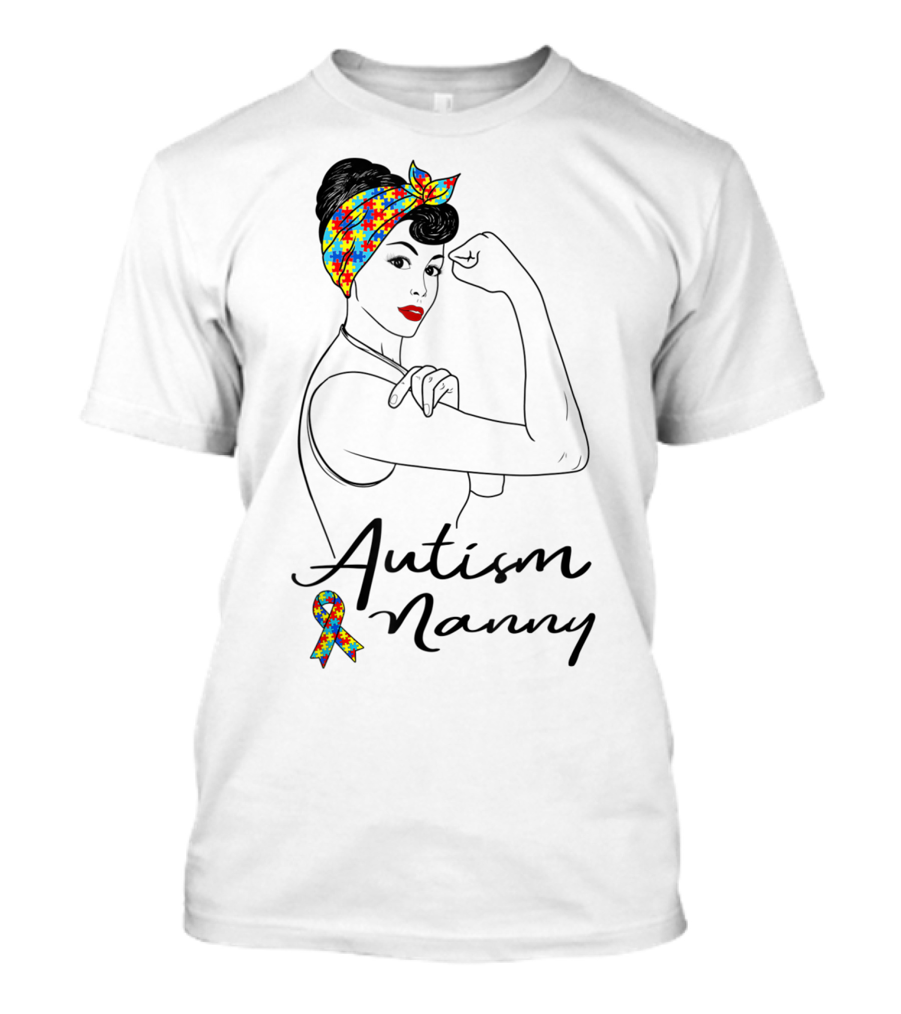 Autism Nanny Unbreakable Rosie Autism Awareness Puzzle T-Shirt