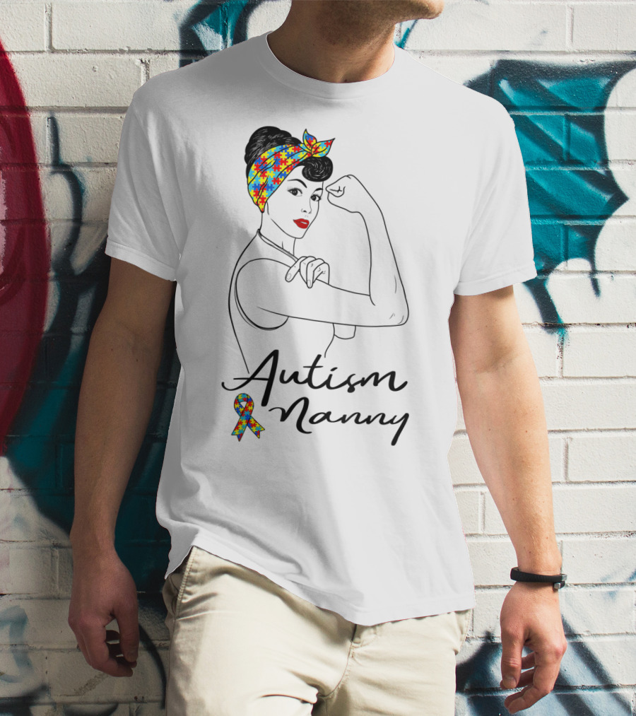 Autism Nanny Unbreakable Rosie Autism Awareness Puzzle T-Shirt