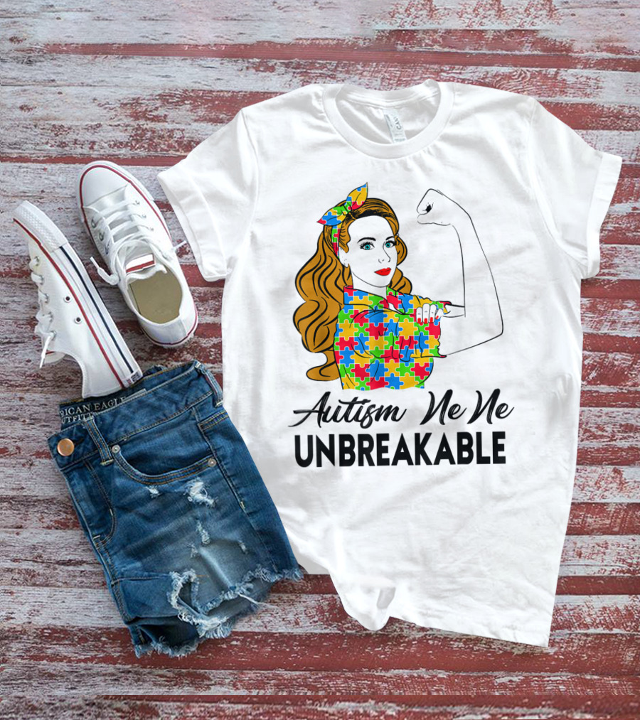 Autism Ne Ne Unbreakable Puzzle Piece Awareness T-Shirt