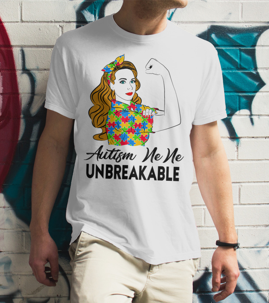 Autism Ne Ne Unbreakable Puzzle Piece Awareness T-Shirt