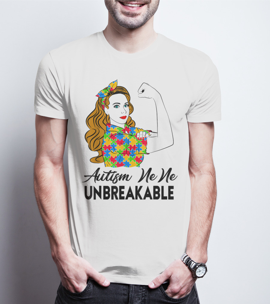 Autism Ne Ne Unbreakable Puzzle Piece Awareness T-Shirt