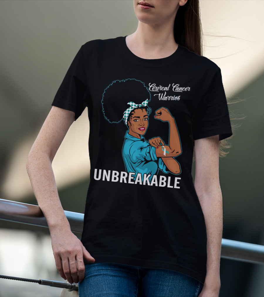 Unbreakable Black Women Cervical Cancer Warriors T-Shirt