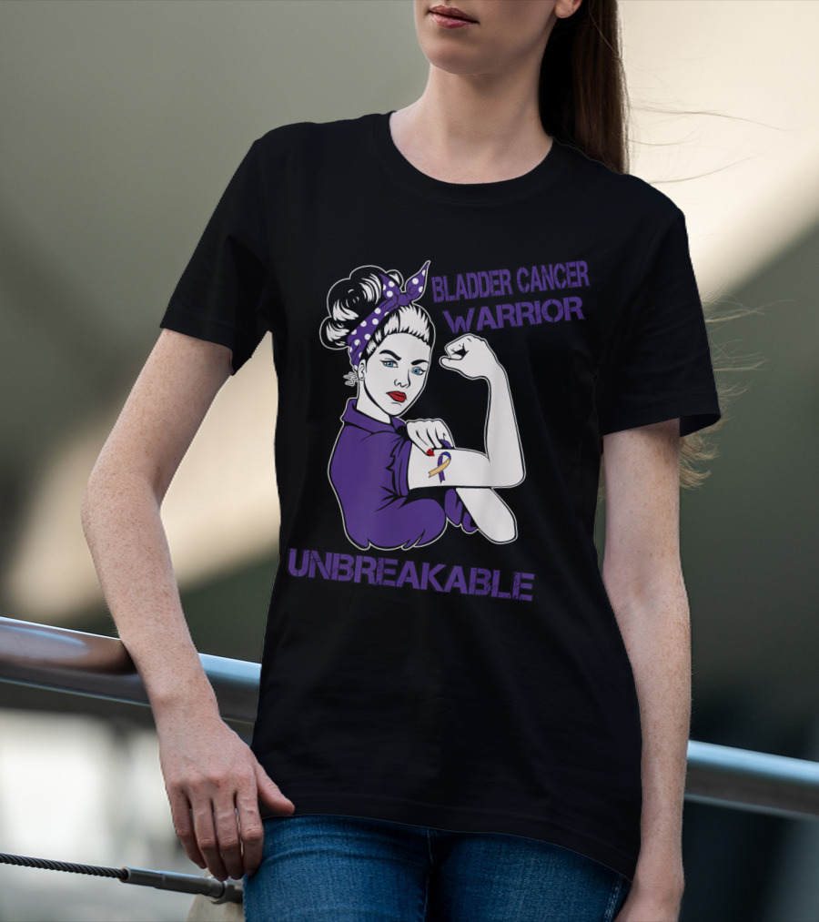 Bladder Cancer Warrior Unbreakable Strong Woman T-Shirt