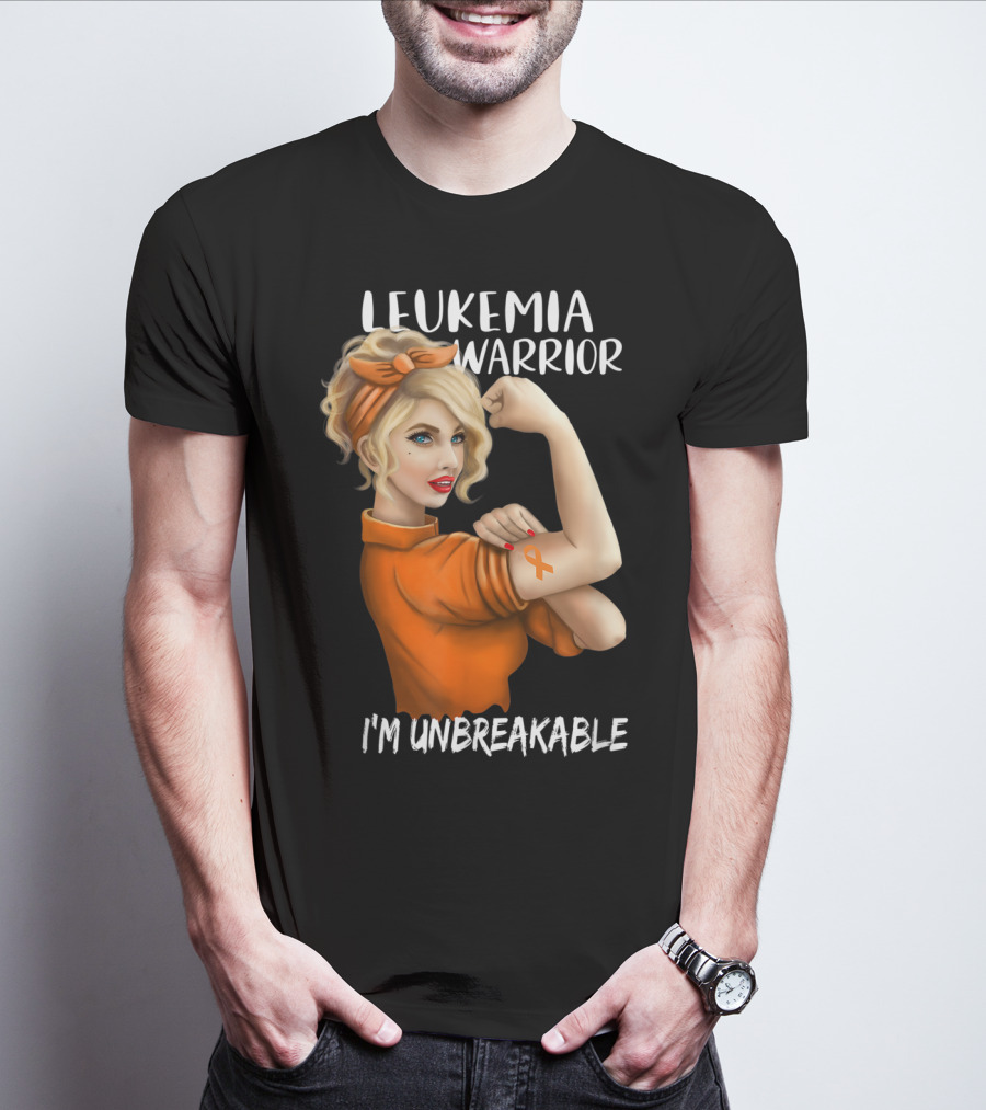 Leukemia Warrior Orange Ribbon I'm Unbreakable T-Shirt