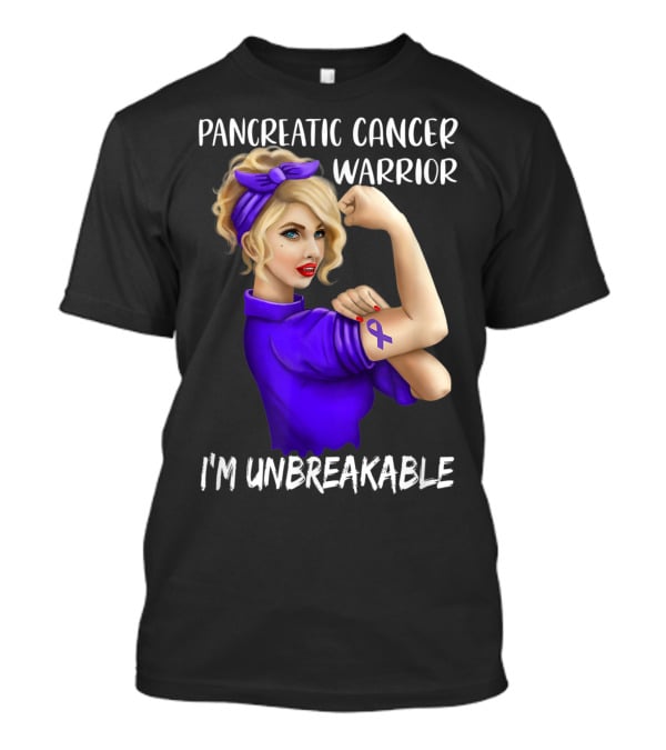 Pancreatic Cancer Warrior I'm Unbreakable T-Shirt