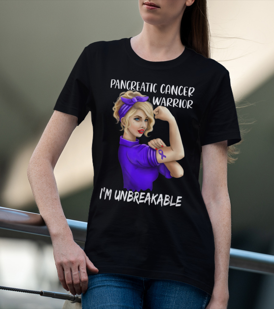 Pancreatic Cancer Warrior I'm Unbreakable T-Shirt