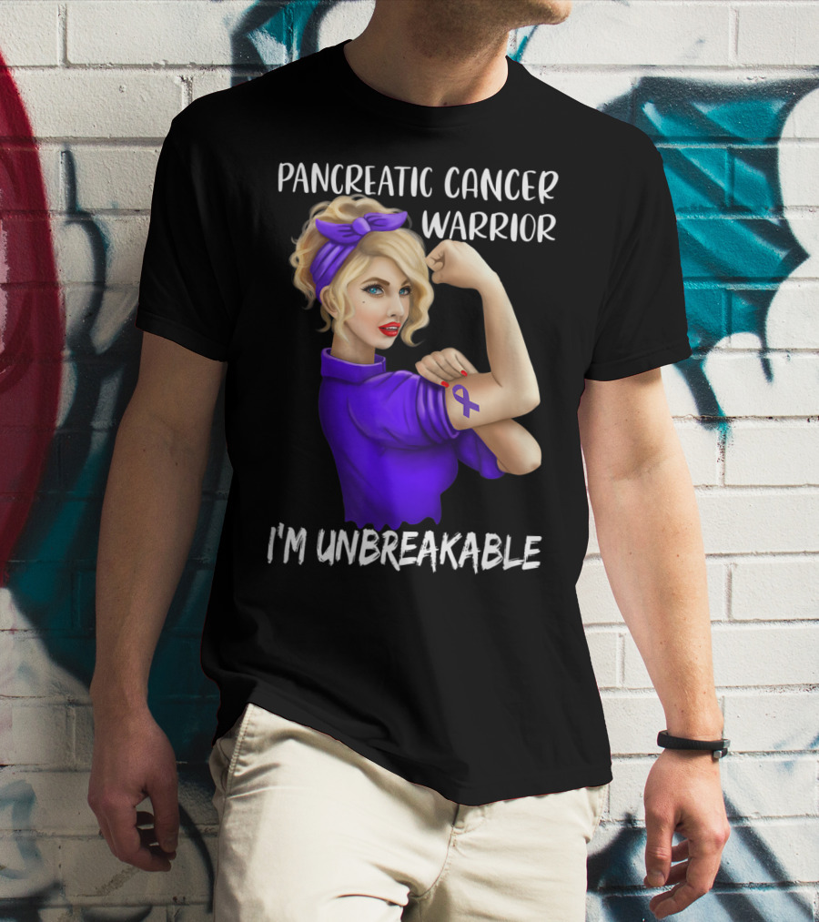 Pancreatic Cancer Warrior I'm Unbreakable T-Shirt