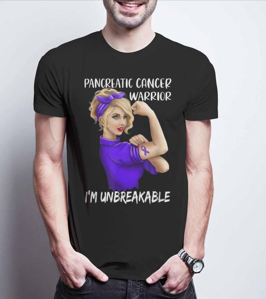 Pancreatic Cancer Warrior I'm Unbreakable T-Shirt