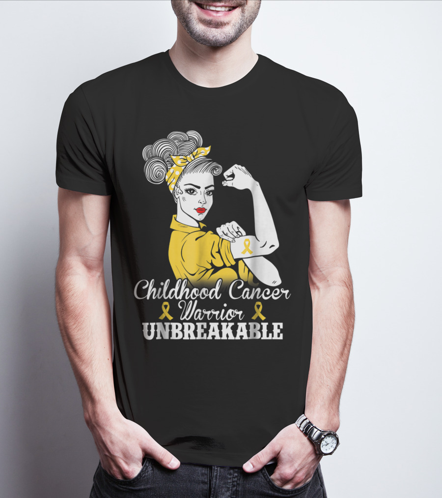 Childhood Cancer Warrior Unbreakable Awareness Month T-Shirt