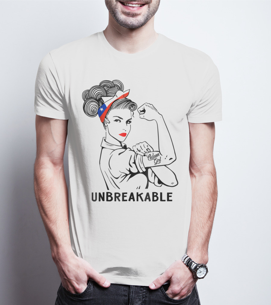 Chilean Girl Unbreakable Rosie Riveter Heritage With Chile Flag Bandana T-Shirt
