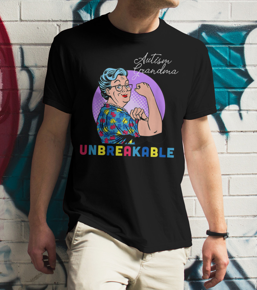 Autism Awareness Autism Grandma Unbreakable Pop T-Shirt