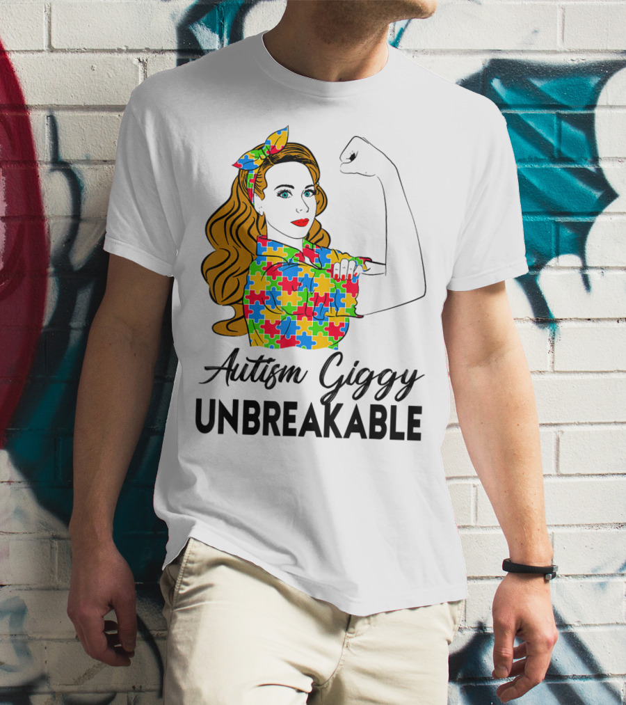 Autism Giggy Unbreakable Puzzle Piece Empowerment T-Shirt