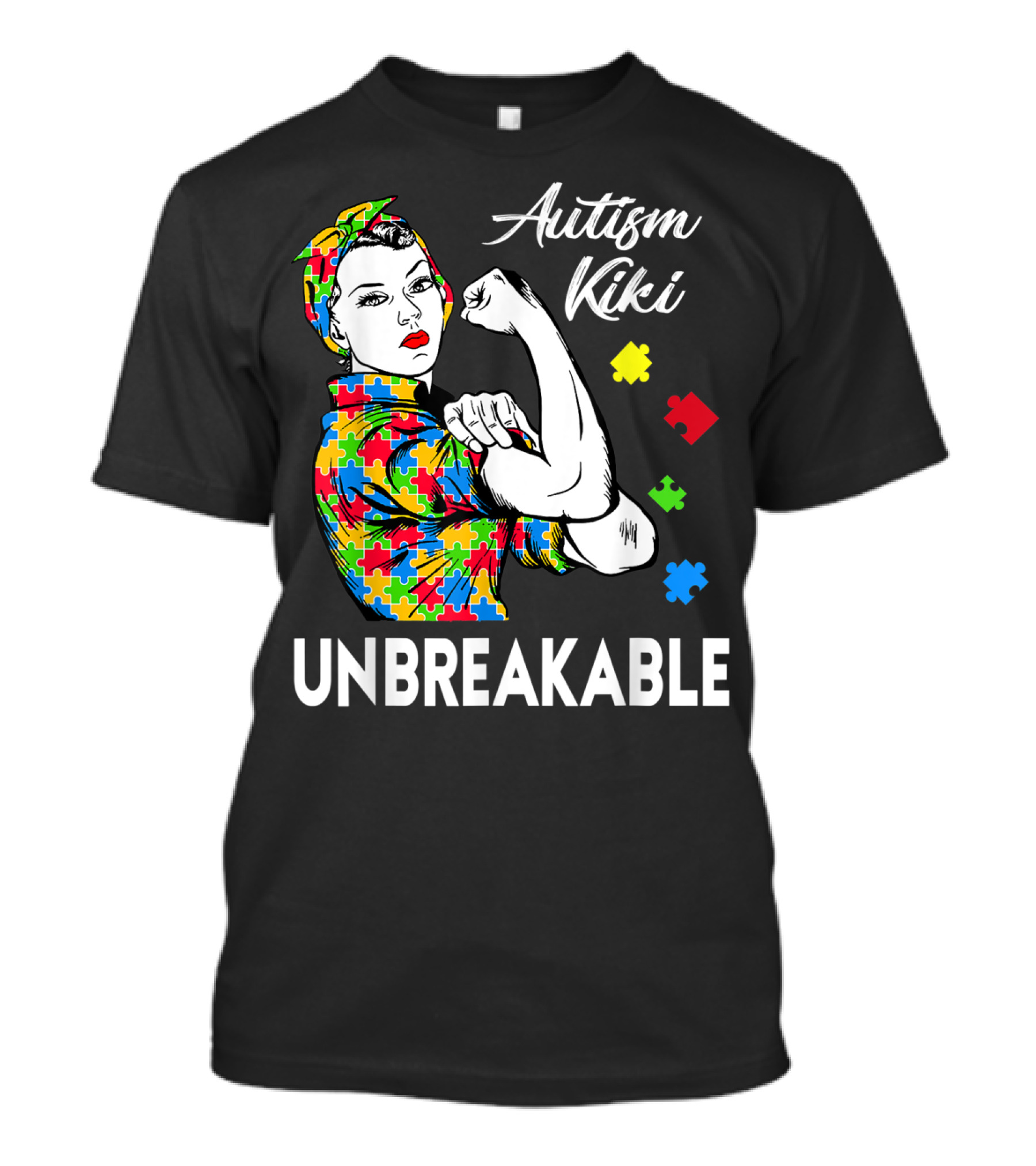 Autism Kiki Unbreakable Puzzle Piece Awareness Iconic T-Shirt