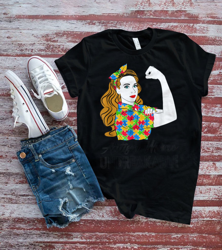 Autism Mamo Unbreakable Puzzle Piece Awareness T-Shirt