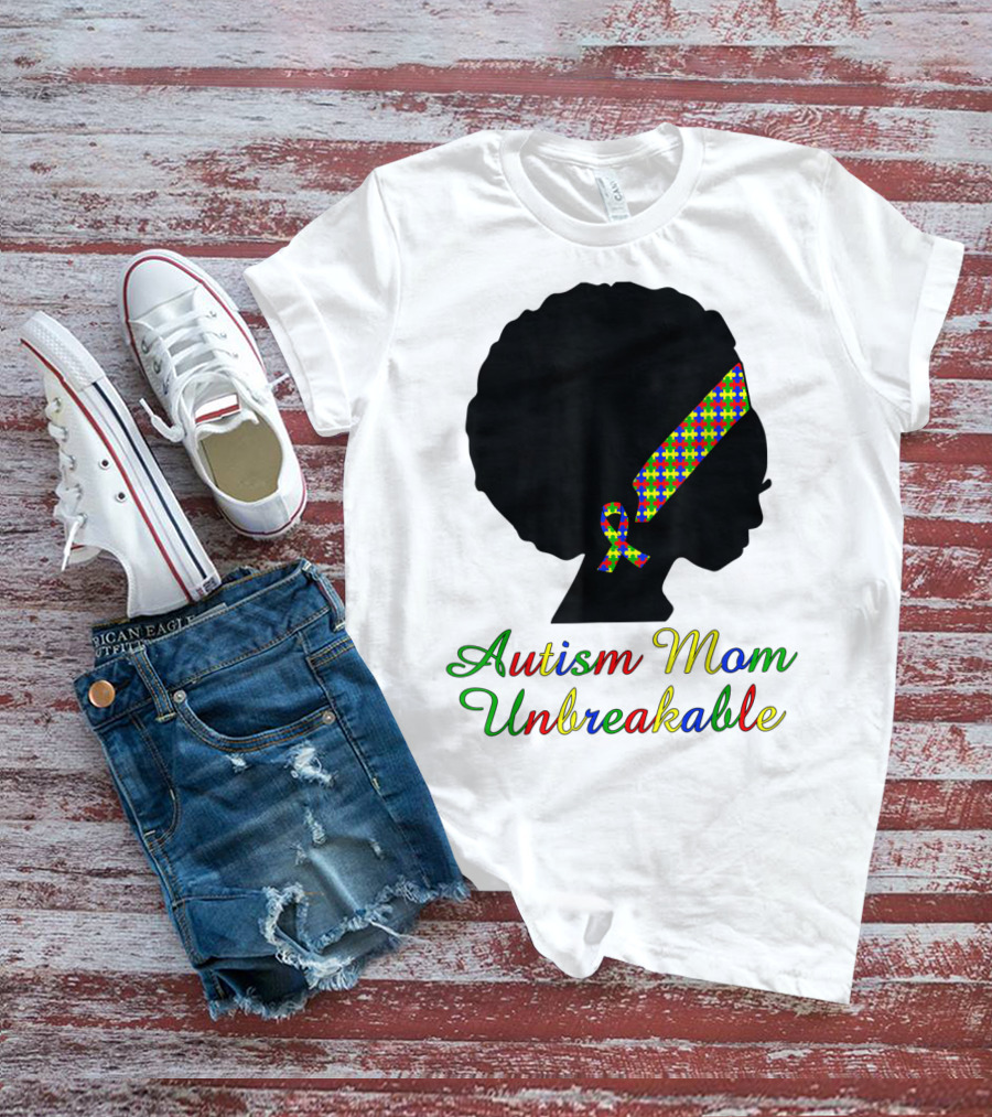 Autism Mom Unbreakable With Puzzle Ribbon Headband T-Shirt