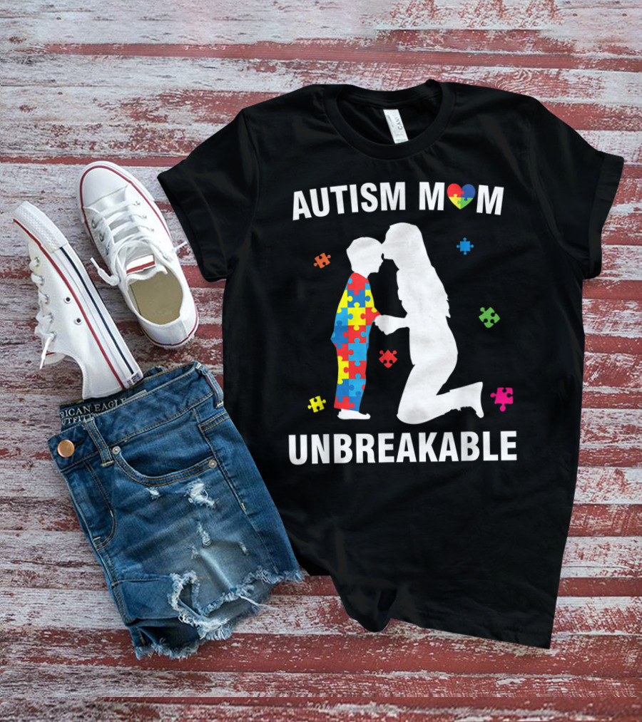 AUTISM MOM UNBREAKABLE PUZZLE HEART SUPPORT T-Shirt