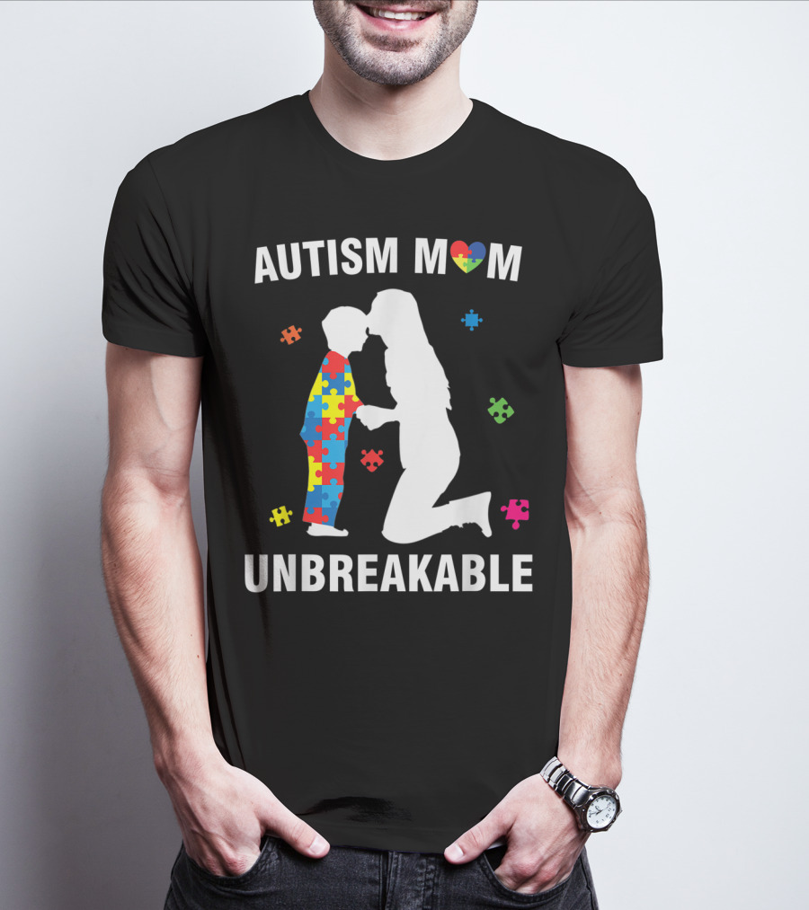AUTISM MOM UNBREAKABLE PUZZLE HEART SUPPORT T-Shirt