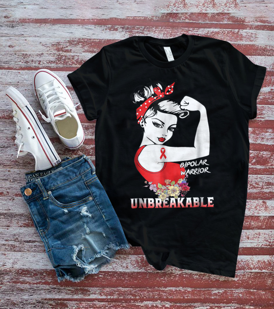 Bipolar Warrior Unbreakable Empowerment Rosie The Riveter T-Shirt