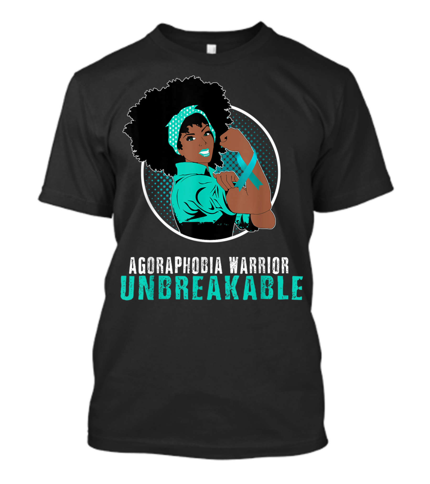 Agoraphobia Warrior Unbreakable Black Girl T-Shirt