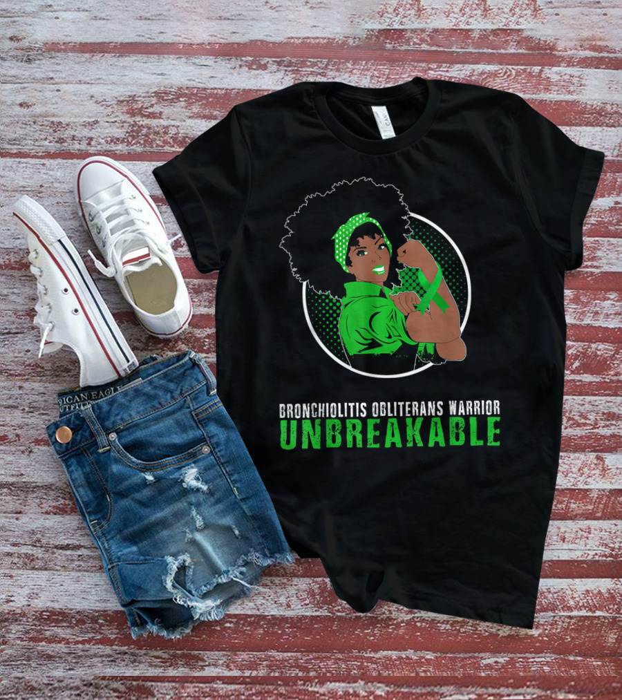 Unbreakable Black Girl Bronchiolitis Obliterans Warrior T-Shirt