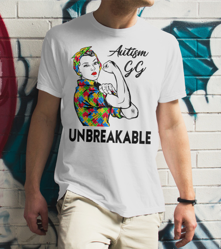 Autism Gg Unbreakable Autism Awareness Iconic Empowerment T-Shirt